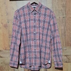 EUC Tommy Hilfiger Red and Black Plaid Shirt